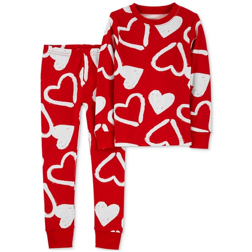 카터스 Toddler Hearts-Print 100% Snug-Fit Cotton Pajamas 2 Piece Set