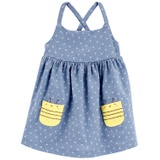 Baby Girls Polka Dot Bee Sleeveless Dress
