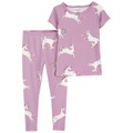 Toddler Girls 2 Piece Unicorn 100% Snug Fit Cotton Pajamas