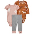 Baby Girls Pants and Bodysuits 3 Piece Set