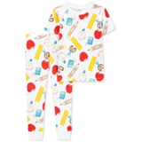 Toddler Girls Back To School 100% Snug-Fit Cotton Pajamas 2 Piece Set
