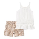 Little & Big Girls Crinkle Jersey Top & Pull-On Shorts 2 Piece Set