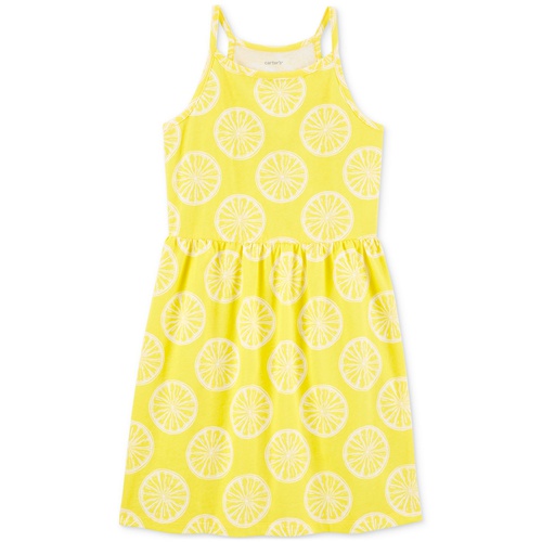 카터스 Little & Big Girls Lemon-Print Cotton Tank Dress
