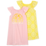 Little & Big Girls Sunshine & Lemon-Print Nightgowns Pack of 2