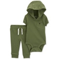 Baby Boys Hooded Thermal Bodysuit & Pants 2 Piece Set