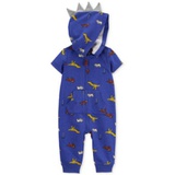 Baby Boys Dino-Print Full-Zip Hooded Jumpsuit