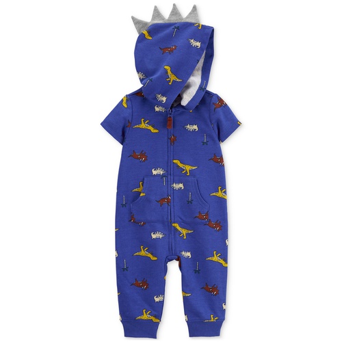 카터스 Baby Boys Dino-Print Full-Zip Hooded Jumpsuit