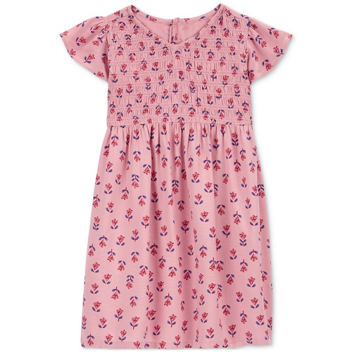 카터스 Toddler Girls Floral-Print Smocked Dress