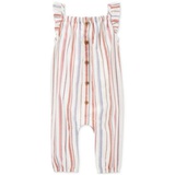Baby Girls Striped Cotton Jumpsuit