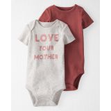 Carters 2-Pack Organic Cotton Love Your Mother Bodysuits