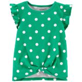 Carters Toddler Polka Dot Tie-Front Jersey Tee
