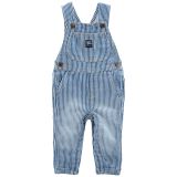 Carters Baby Knit-Like Denim Hickory Stripe Overalls