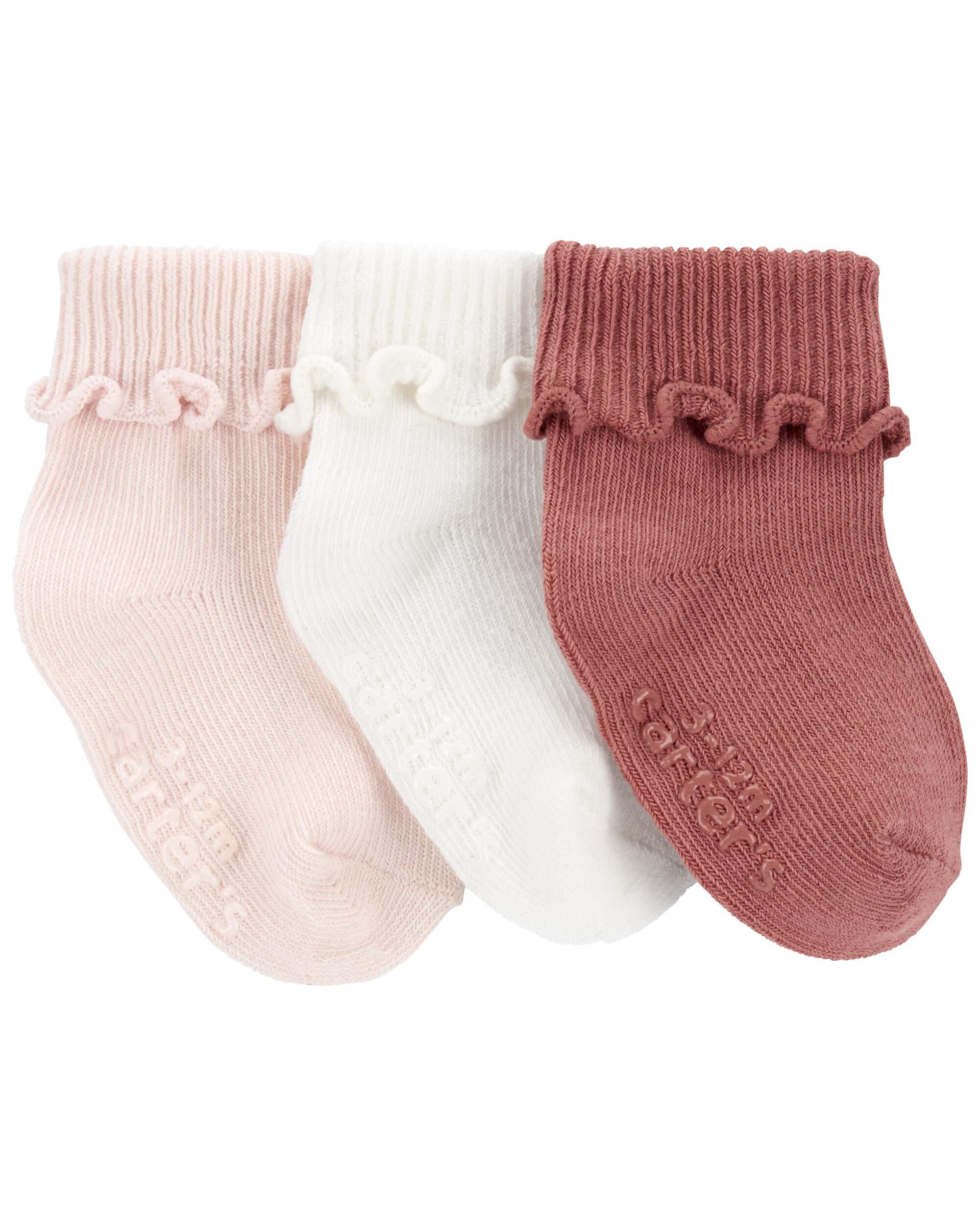 Carters 3-Pack Roll Cuff Booties