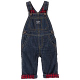 Carters Buffalo Plaid-Lined Overalls