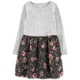 Carters Kid 2-in-1 Ribbed Tee & Floral Chiffon Skirt Dress