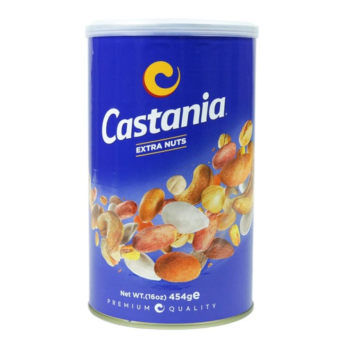  Castania BBQ Lebanese Nuts, Super Extra Mix, Pistachios, Pistachios, Almonds, Cashews, Hazelnuts, Peanuts, Pumpkin Seeds, Corn, and Chickpeas 16 oz
