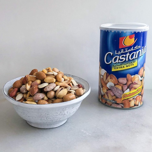  Castania BBQ Lebanese Nuts, Extra nuts Snack Mix, Pistachios, Almonds, Cashews, Hazelnuts, Peanuts, Pumpkin Seeds, Corn, and Chickpeas 16oz