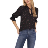 CeCe V-Neck Blouse with Tie