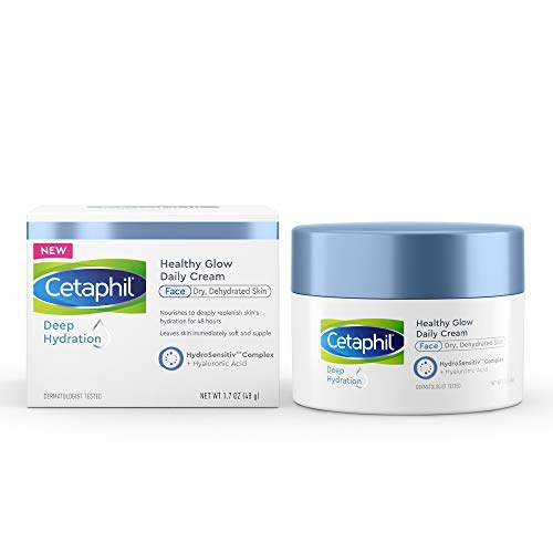  CETAPHIL Deep Hydration Healthy Glow Daily Face Cream | 1.7 oz | 48 Hour Dry Skin Face Moisturizer for Sensitive Skin | With Hyaluronic Acid, Vitamin E & Vitamin B5 | Dermatologist