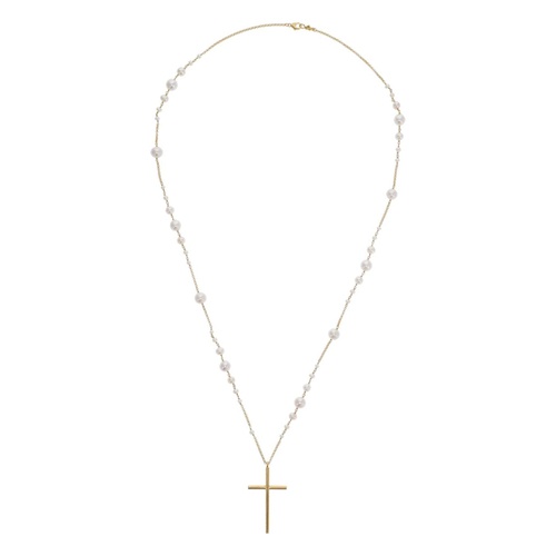  Chan Luu Pearl and Cross Pendent Necklace