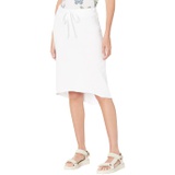 Chaser Cotton Fleece Raw Edge Midi Skirt with Drawstring