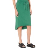Chaser Cotton Fleece Raw Edge Midi Skirt with Drawstring