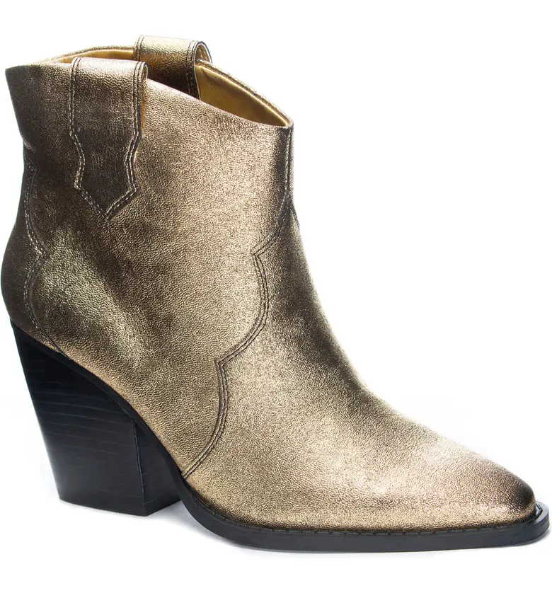Chinese Laundry Bonnie Bootie_GOLD FAUX LEATHER