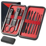 Chollima Manicure Set Men, Men/Women Grooming Kit, Luxury Nail Clippers Stainless Steel Manicure Tools Pedicure Kit 10 in 1 Gifts- Manicure Set Professional Portable Travel Personal Care