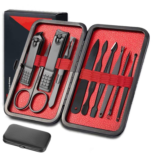  Chollima Manicure Set Men, Men/Women Grooming Kit, Luxury Nail Clippers Stainless Steel Manicure Tools Pedicure Kit 10 in 1 Gifts- Manicure Set Professional Portable Travel Personal Care