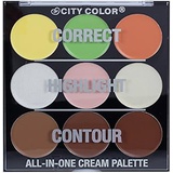City Color Cosmetics CITY COLOR All-In-One Face Cream Palette Correct, Highlight and Contour F-0070