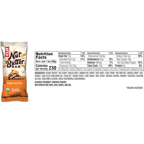  Clif Bar CLIF Nut Butter Bar - Organic Snack Bars - Variety Pack - Organic - Plant Protein - Non-GMO (1.76 Ounce Protein Snack Bars, 12 Count) (Flavors and Packaging May Vary)