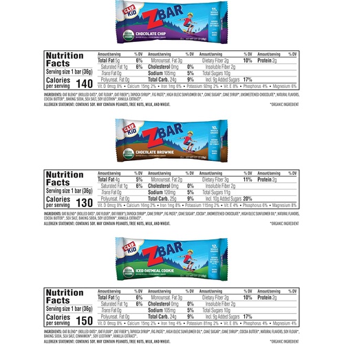  Clif Kid ZBar Clif Kid - Organic Granola Bars  Variety Pack - Gluten Free - Organic - Non-GMO - Lunch Box Snacks (1.27 Ounce Energy Bars, 16 Count) Assortment May Vary