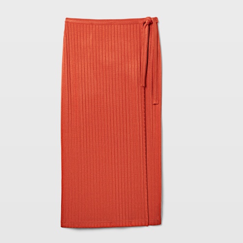 클럽모나코 Shiny Wide Rib Wrap Skirt