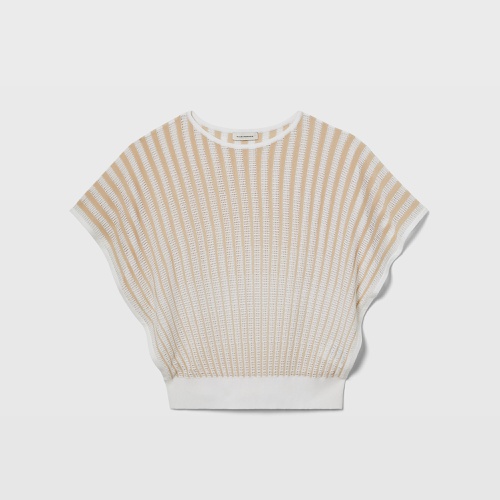 클럽모나코 Novelty Pointelle Stripe Sweater