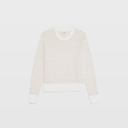 클럽모나코 Signature Stripe Linen Crewneck Sweater