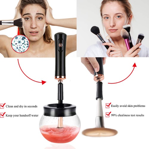  CoFashion Makeup Brush Cleaner Dryer Machine- Electric Professional Makeup Brushes Set Cleaners 2 in 1 Ultra-Fast Washing & Drying Cosmetic Brush Cleaning Tools, Automatic Spinner Galentines