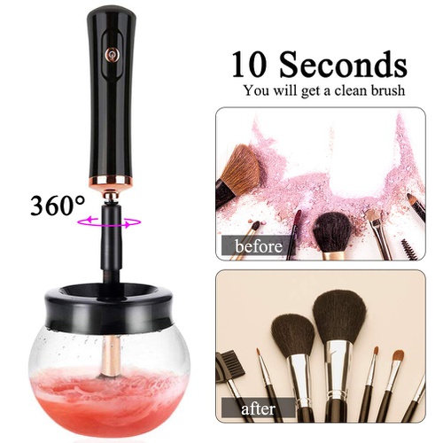  CoFashion Makeup Brush Cleaner Dryer Machine- Electric Professional Makeup Brushes Set Cleaners 2 in 1 Ultra-Fast Washing & Drying Cosmetic Brush Cleaning Tools, Automatic Spinner Galentines