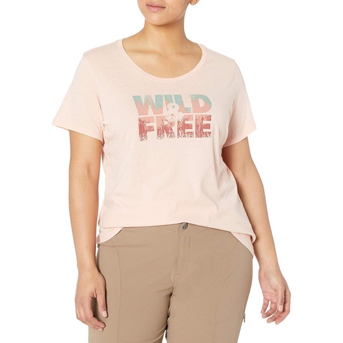 콜롬비아 Columbia Womens Hidden Lake Crew Tee Shirt, Graphics, Cotton Blend