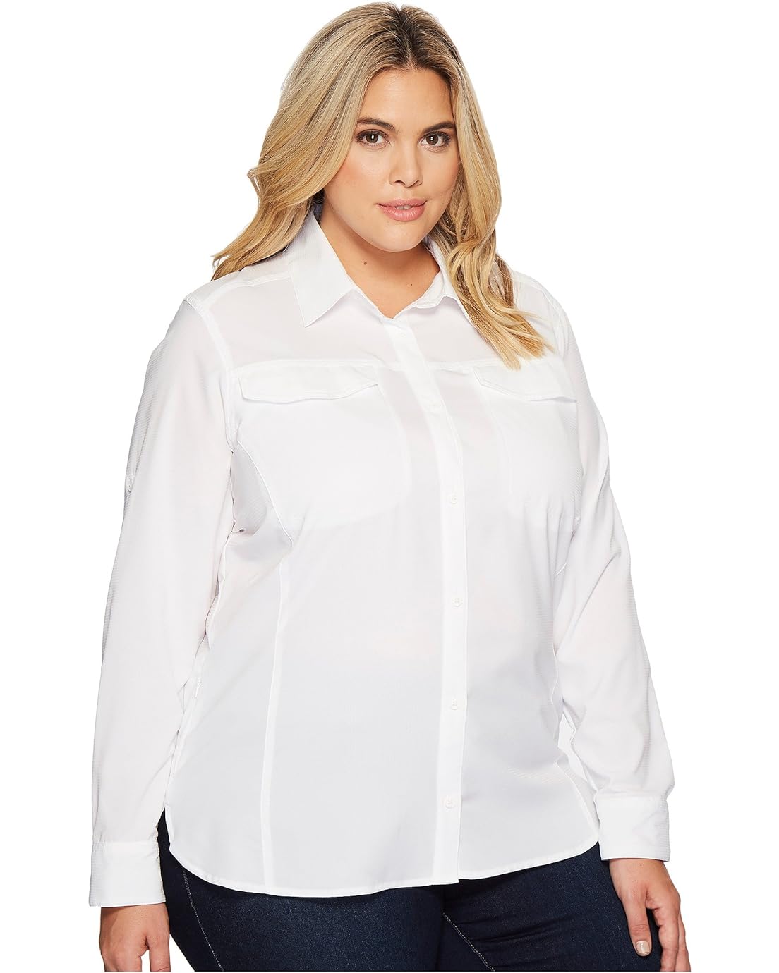 콜롬비아 Columbia Plus Size Silver Ridge Lite Long Sleeve Shirt
