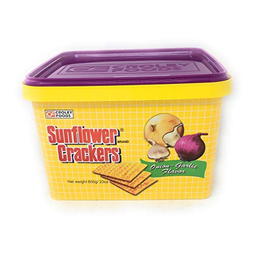  Croley Foods Sunflower Crackers Onion-Garlic Flavor Cream Sandwhich, 23oz 650g