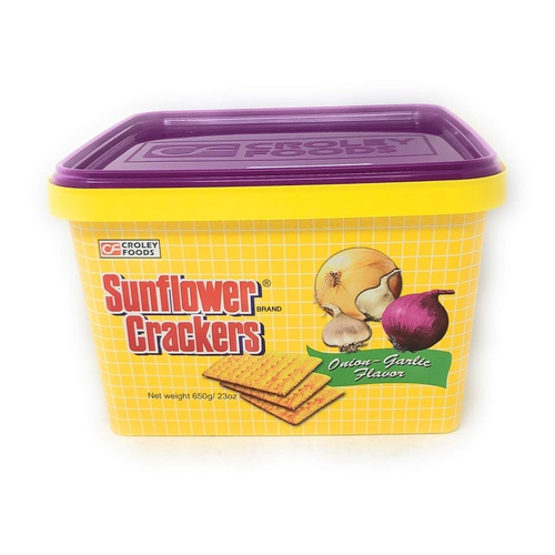  Croley Foods Sunflower Crackers Onion-Garlic Flavor Cream Sandwhich, 23oz 650g