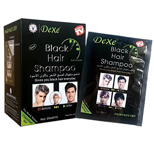  Black Hair Shampoo -Instant Black Hair Dye Shampoo Black Hair Dye Maintain Hair Color for Two Months 5 minutes for Men and Women By Cutelove 25mlx10 Packs