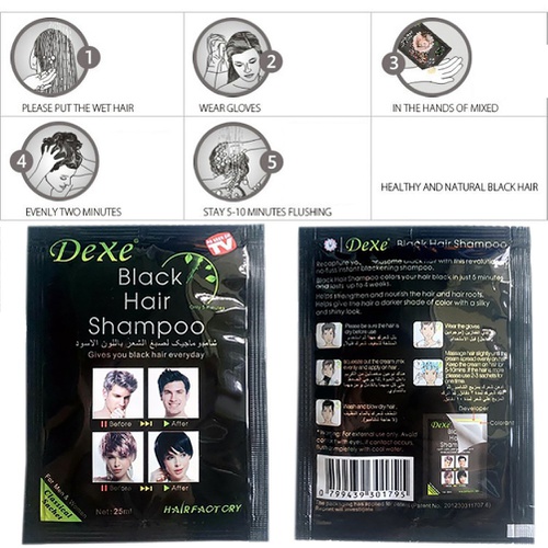  Black Hair Shampoo -Instant Black Hair Dye Shampoo Black Hair Dye Maintain Hair Color for Two Months 5 minutes for Men and Women By Cutelove 25mlx10 Packs