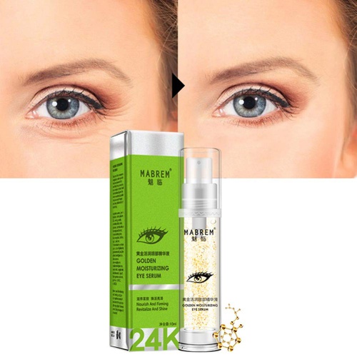  Cutelove 24k Gold Moisturizing Day & Night Anti-Aging Eye Treatment Cream for Wrinkle, Dark Circle, Fine Line, Puffy Eyes 10ml