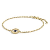 David Yurman Cable Collectibles Pave Evil Eye Charm with Blue Sapphire, Diamonds and Black Diamonds in Gold_BLUE SAPPHIRE/ DIAMOND