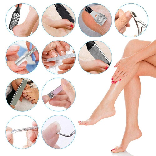 【LATEST 2021】Pedicure Kit Professional Pedicure Set Foot Care Kit 15 in 1, DHGMV Foot File for Dead Skin Callus Remover for Feet Pedicure Kit for Women and Men