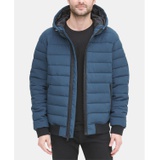 Mens Quilted Hooded Bomber Jacket