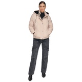Womens Diamond Quilted Hooded Puffer Coat