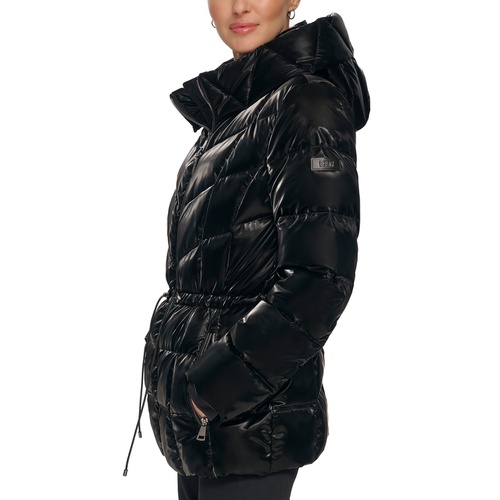 DKNY Womens Shine Hooded Puffer Coat