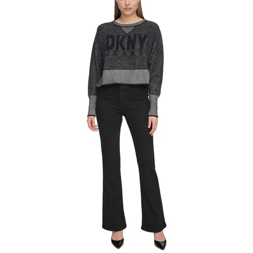 DKNY Womens Crewneck Long-Sleeve Logo Sweater